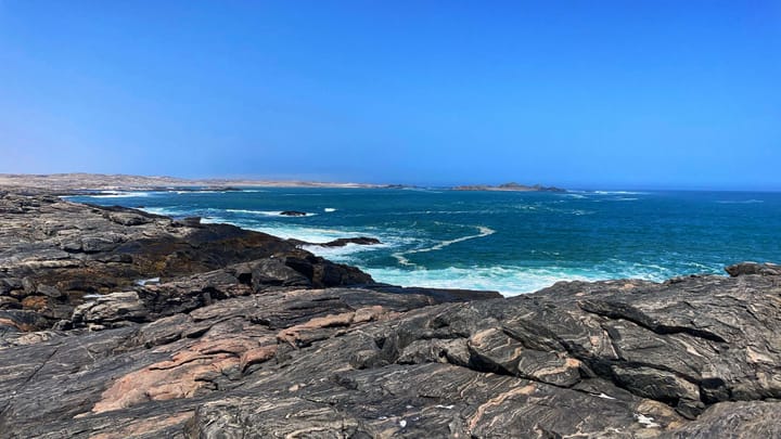 The rocky coastline of Luderitz, Namibia. 